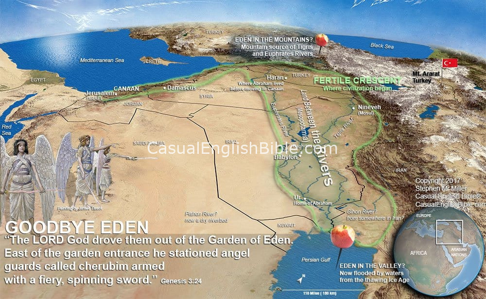 map showing birthplace of civilization in what is now the Middle East
