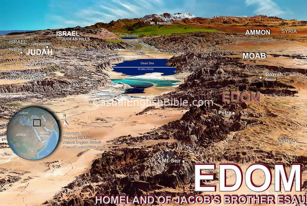 map of Esau's homeland of Edom, copyright Stephen M. Miller