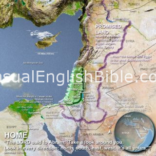 map of land God promised Abraham, copyright Stephen M. Miller