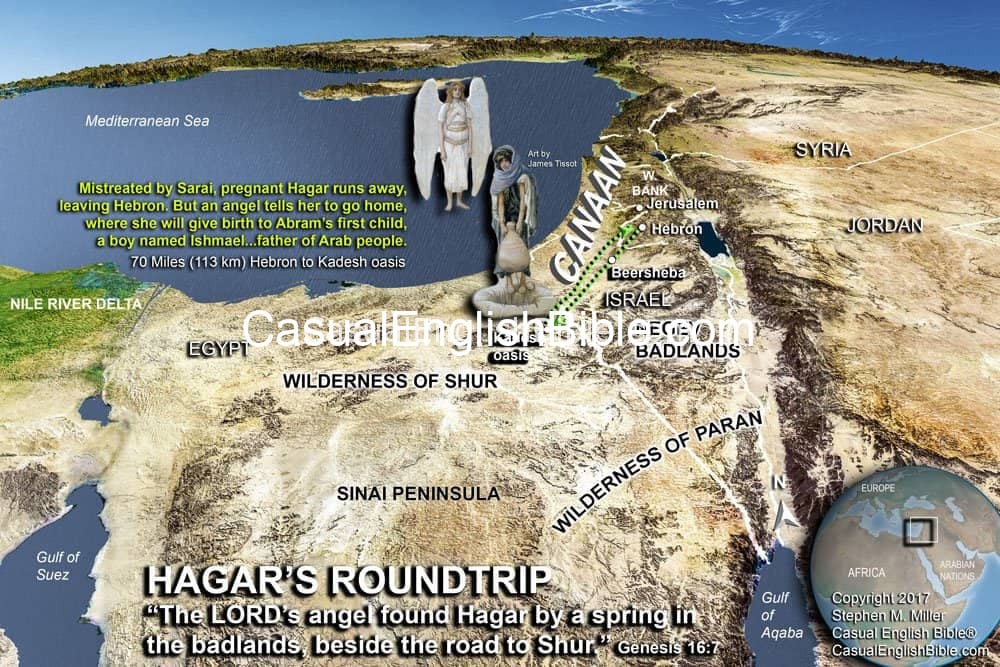 Map of Hagar's trip Map of Hagar's trip