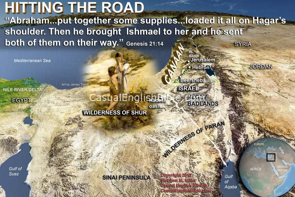 map of Hagar's journey