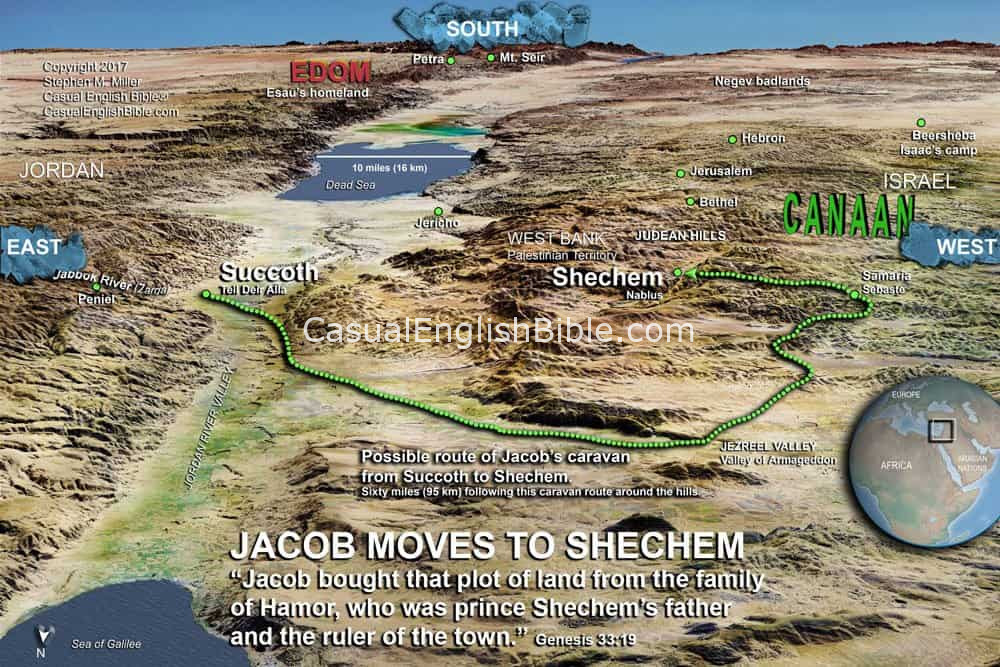 Map: Moving to Shechem