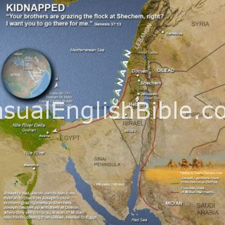 route of Joseph's trip to Egypt as a slave, copyright Stephen M. Miller