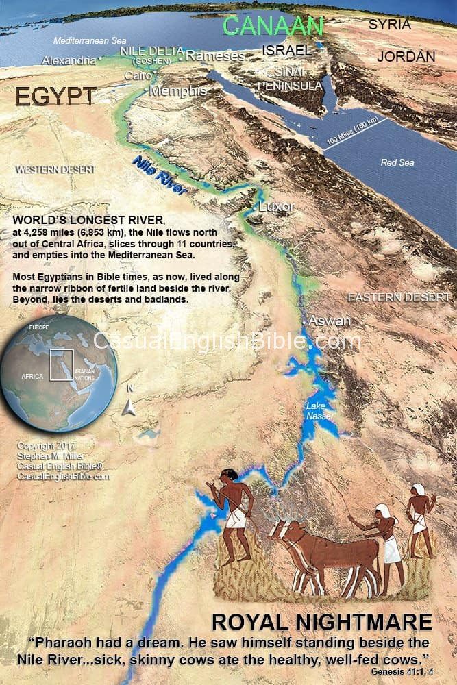 Map: Nile River in a drought