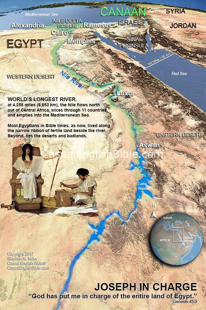 Map: Map Joseph in Egypt, Pharaoh’s number 1 man