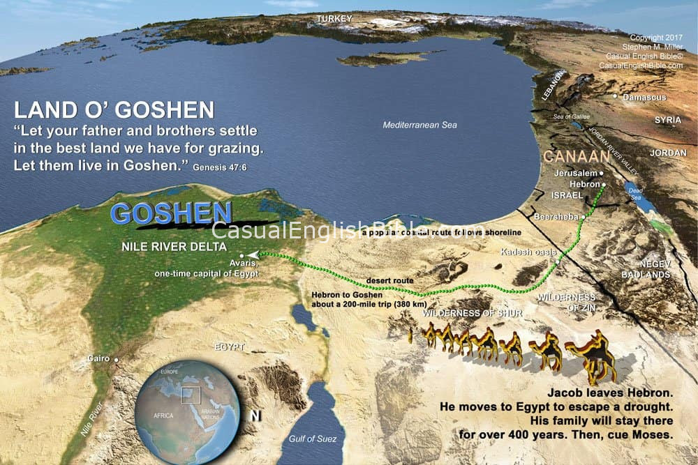 map of Goshen in Egypt