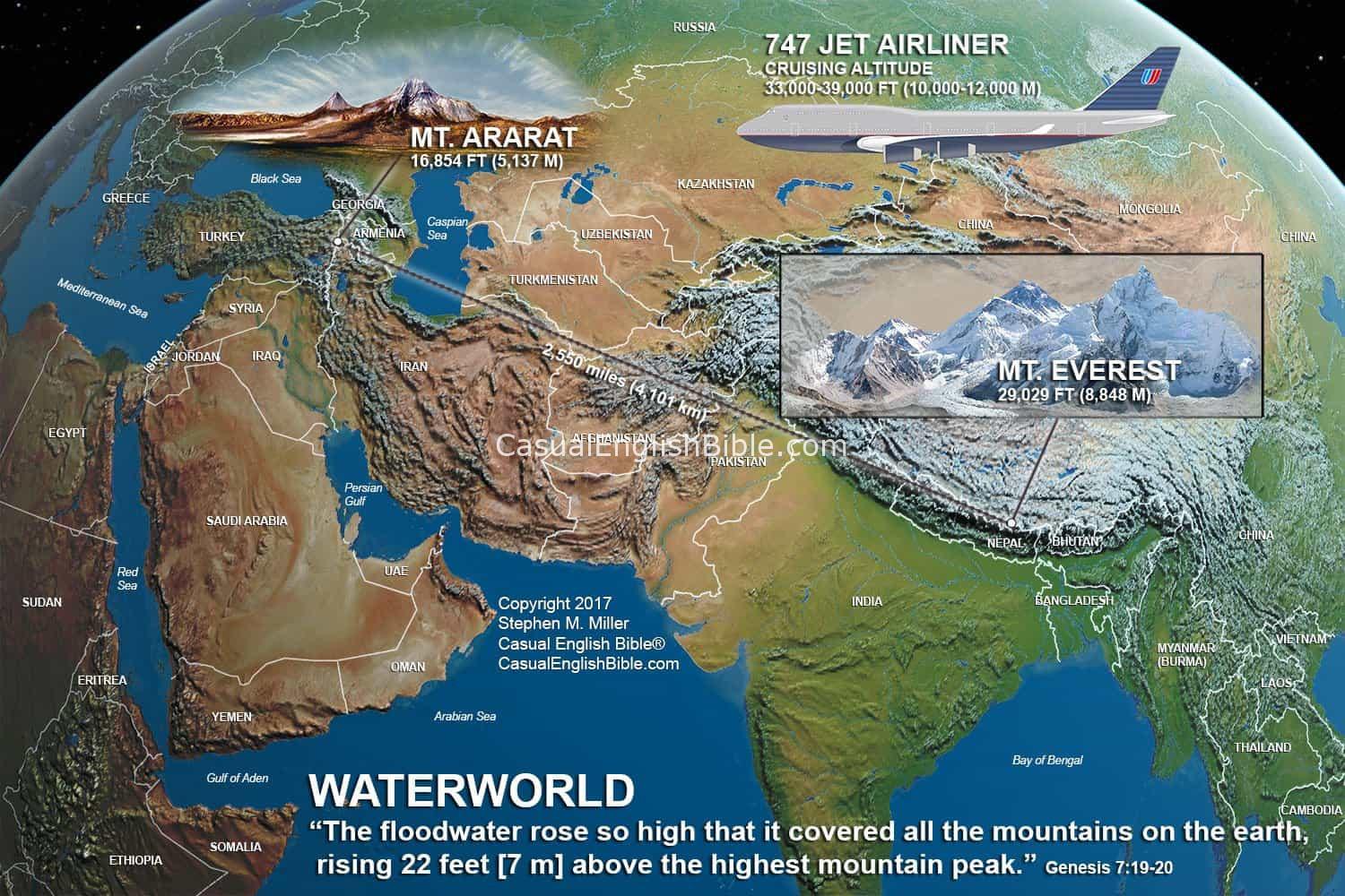 map showing height of Noah's Flood