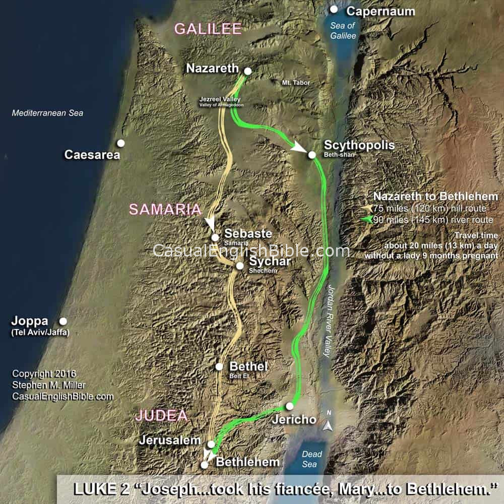 35 Nazareth To Bethlehem Map Maps Database Source