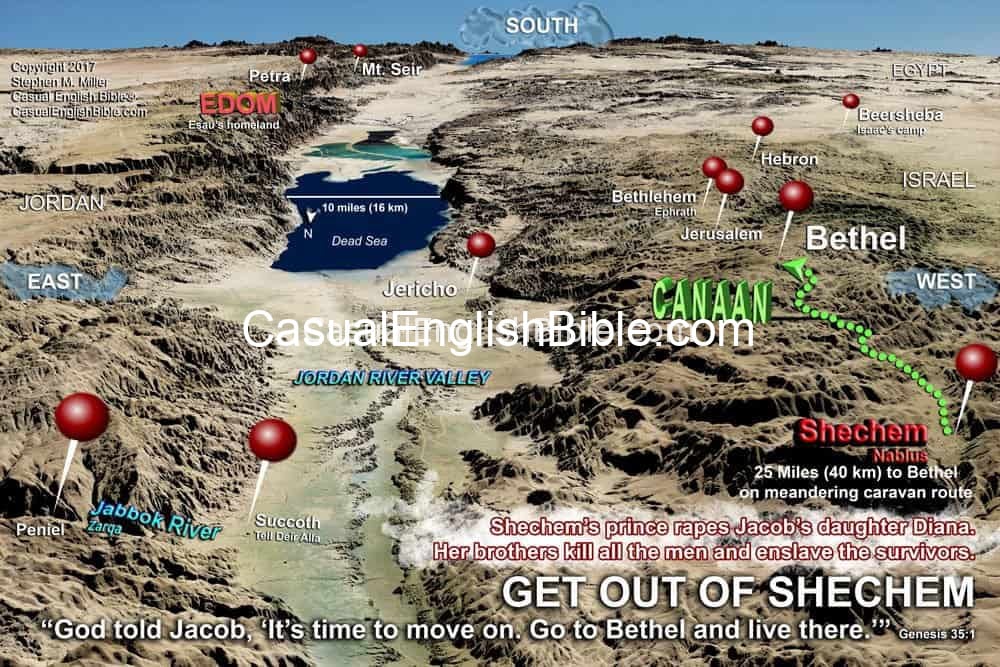 map of Shechem to Bethel map of Shechem to Bethel