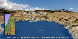 map of Jesus' ministry triangle
