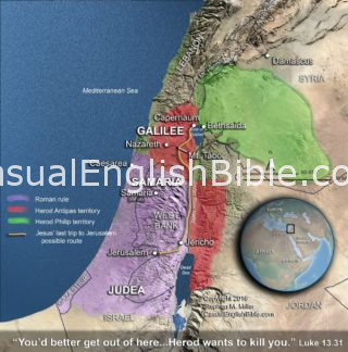 map of Judea, Samaria, Galilee