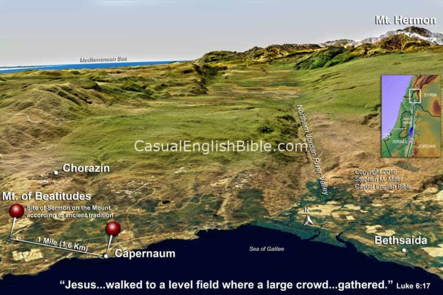 map north sea of galilee