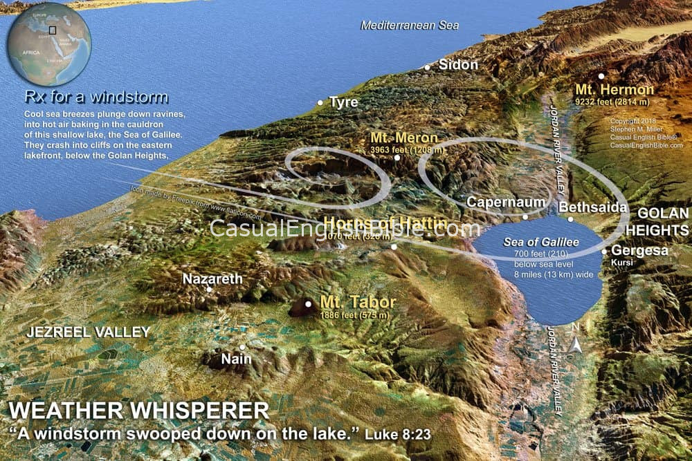 map storms on sea of galilee
