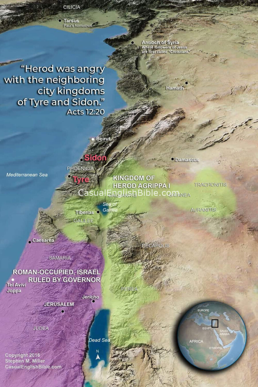 map of Tyre and Sidon