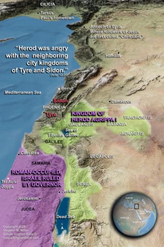 map of King Herod Agrippa I
