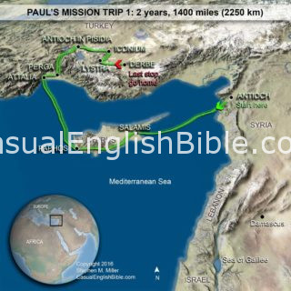 map of Paul’s first mission trip