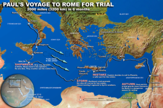 map of Paul’s shipwrecked voyage to Rome