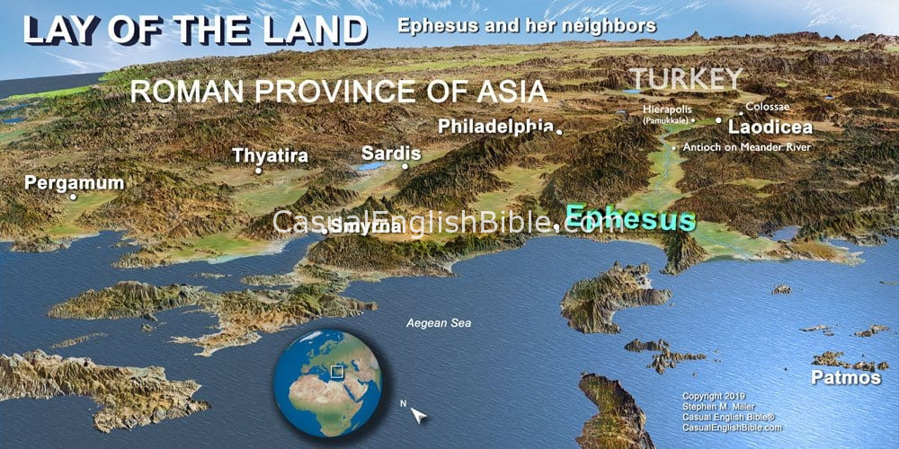 map of Ephesus and neighbors copyright Stephen M Miller