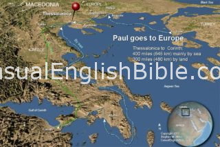 Map of Paul traveling in Greece copyright Stephen M Miller