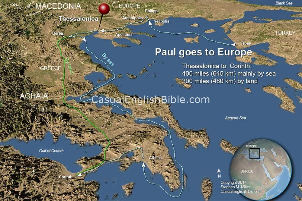 Map of Paul traveling in Greece copyright Stephen M Miller