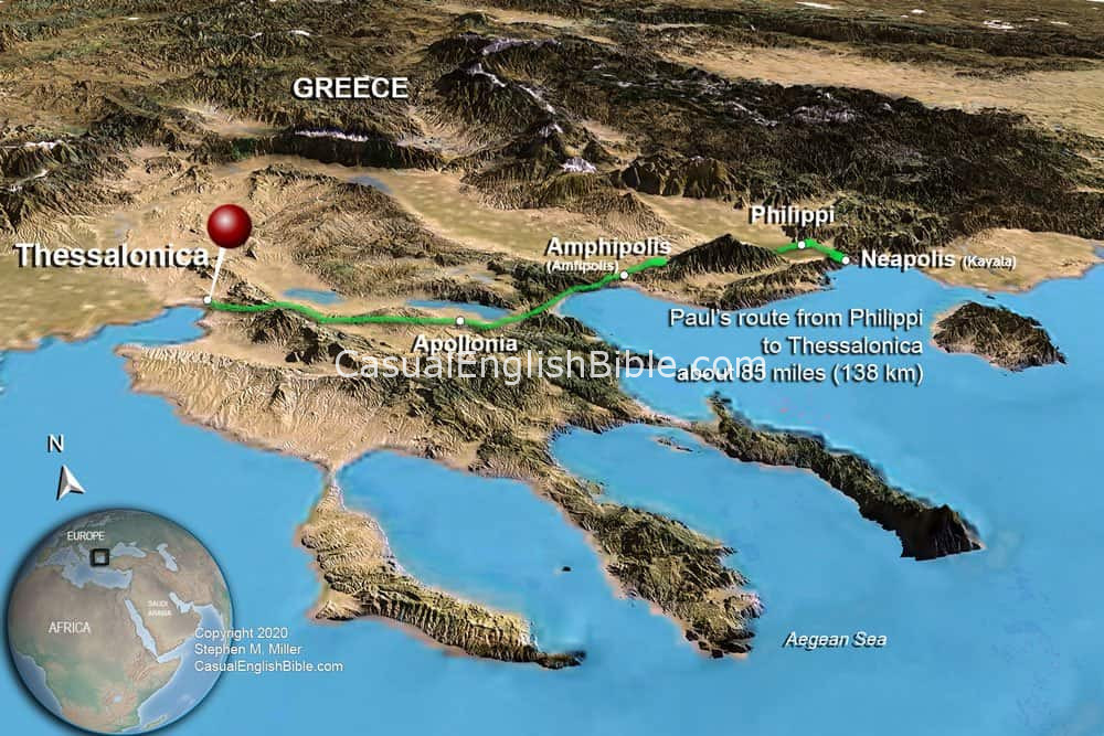 Map: Coastline of Thessalonica, northern Greece