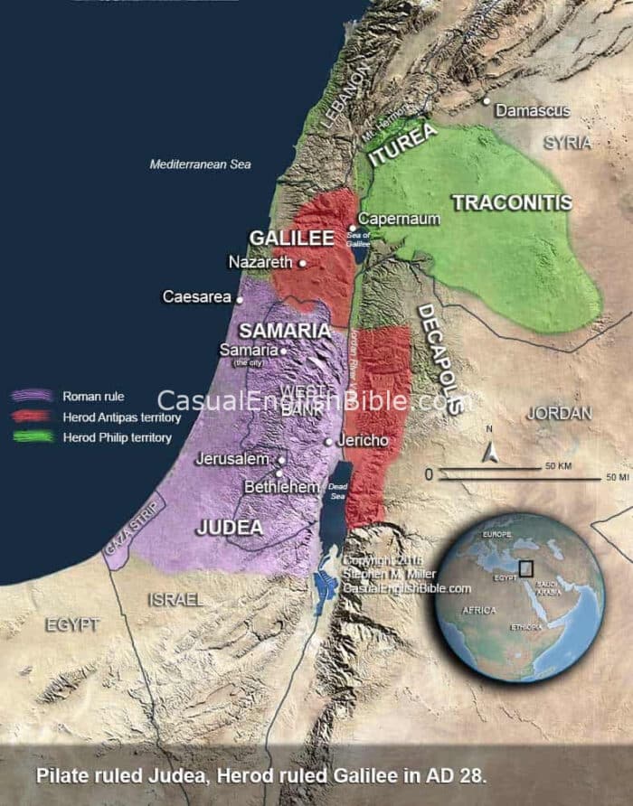 Map land ruled by Pilate - Casual English Bible