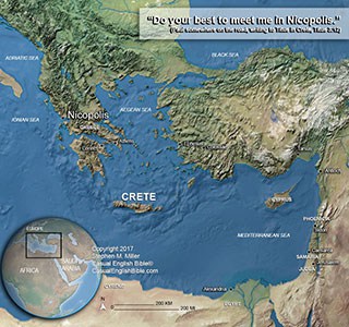 map of Crete and Nicopolis