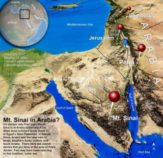 map of Mt. Sinai and Petra