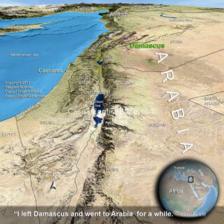 map of Paul leaving Damascus for Arabia