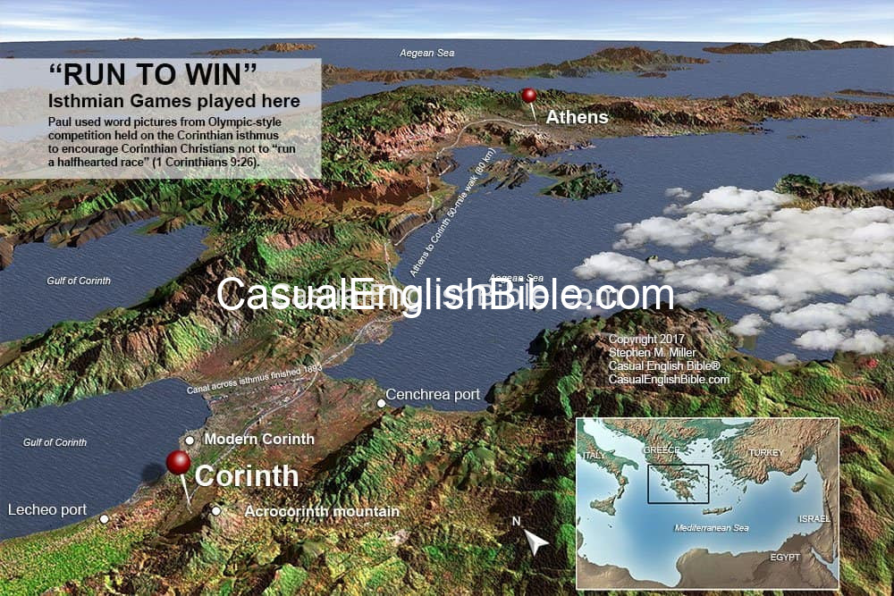 Map of Corinth and isthmus Map of Corinth and isthmus