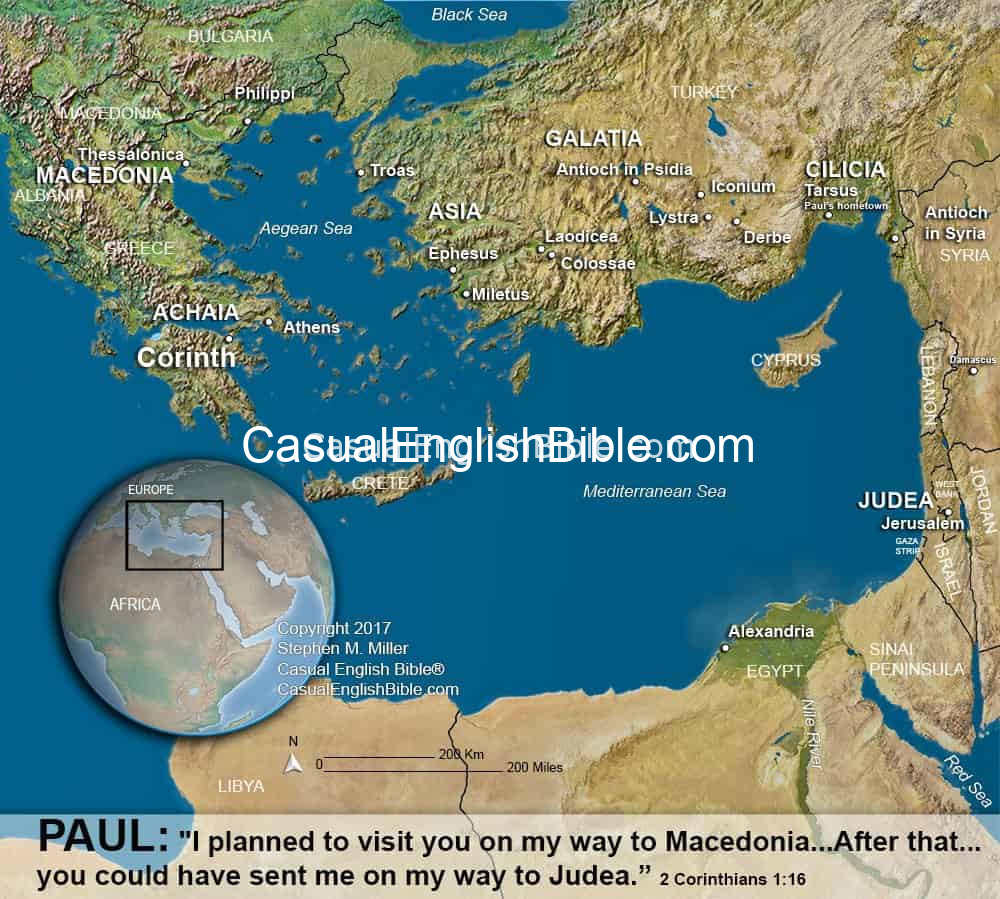 map for 2 Corinthians 1 copyright Stephen M. Miller map for 2 Corinthians 1 copyright Stephen M. Miller