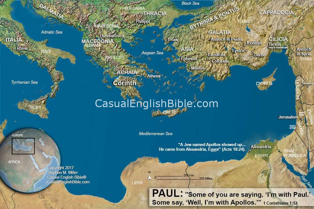 map of Eastern Mediterranean world in Paul's time
