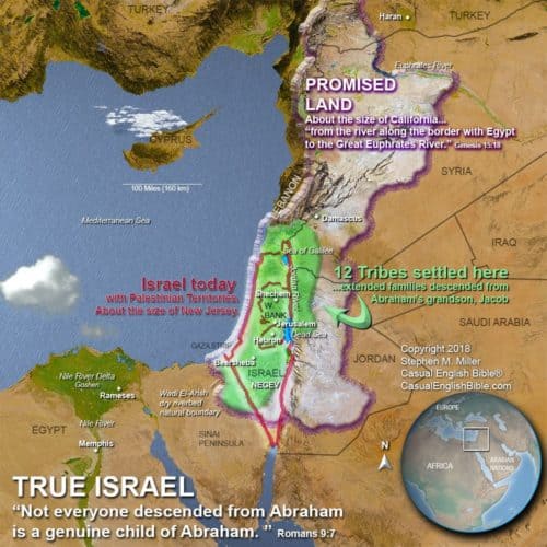Map: Biblical boundaries of Israel map
