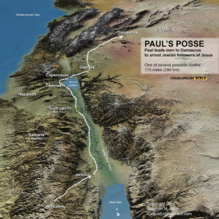map of Paul's trip to Damascus