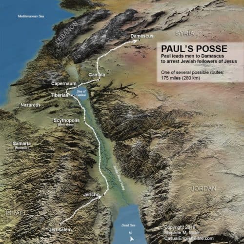 Map: Paul’s route to Damascus