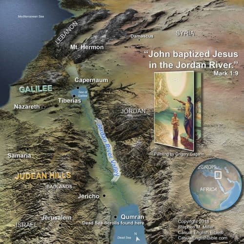 Map: Map of Jordan River and hills