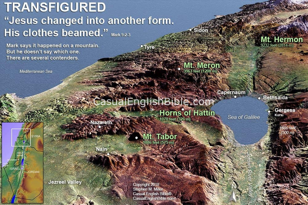 map of mountains in Galilee copyright Stephen M Miller