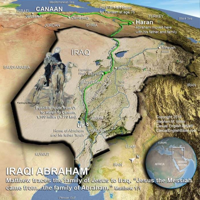 map of Abraham's journey to Canaan map of Abraham's journey to Canaan