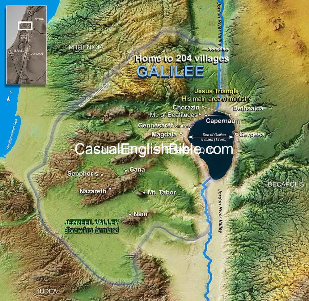 map of Galilee map of Galilee