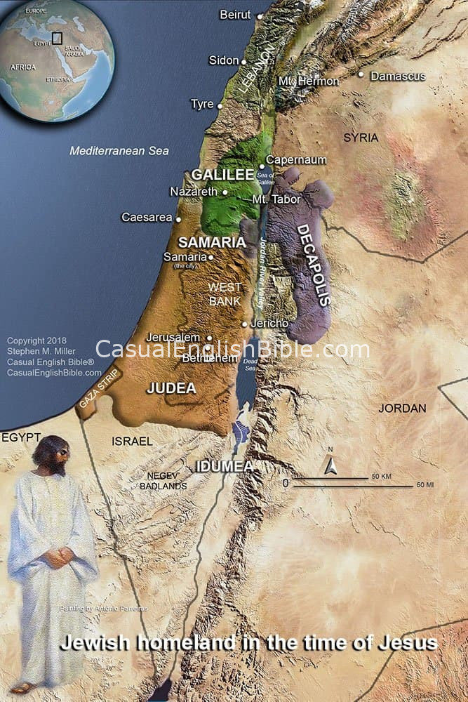 Map: Holy land map at time of Jesus