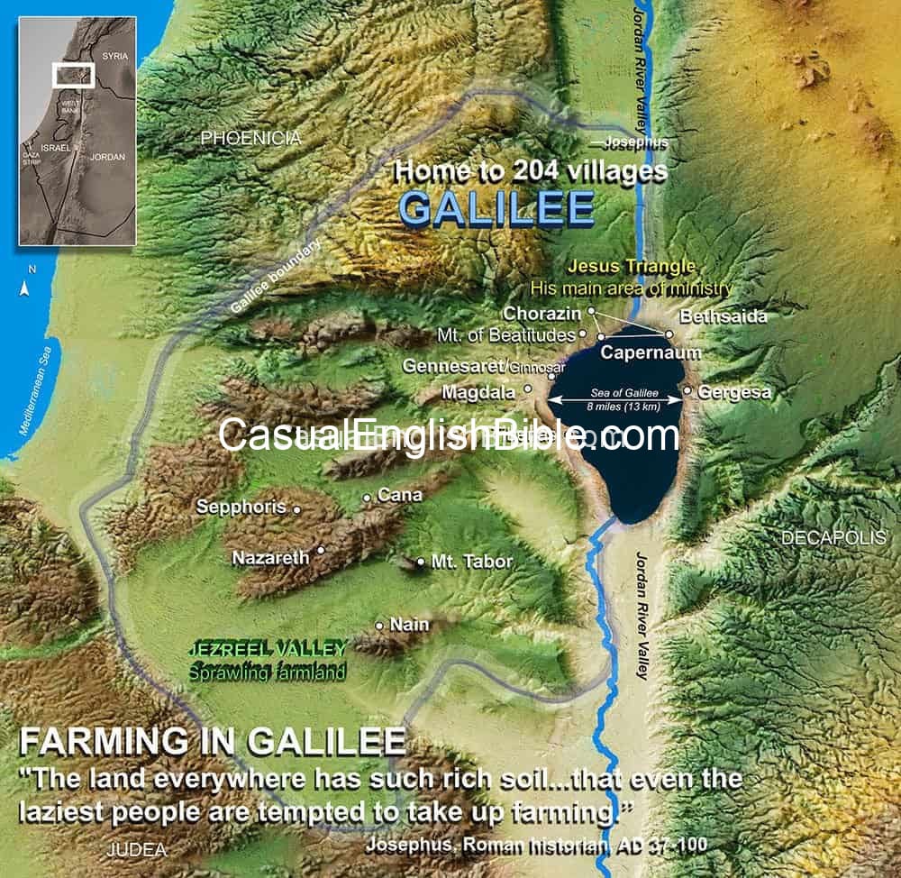 map of Galilee map of Galilee