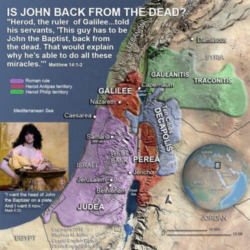 Map: After Herod beheaded John