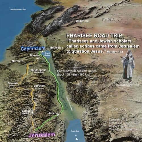 Map: Pharisees come to see Jesus