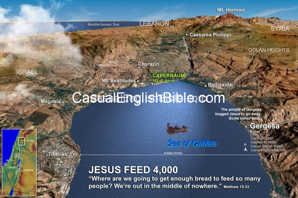 map of Jesus feeding 4000 by the Sea of Galilee - Casual English Bible map of Jesus feeding 4000 by the Sea of Galilee - Casual English Bible