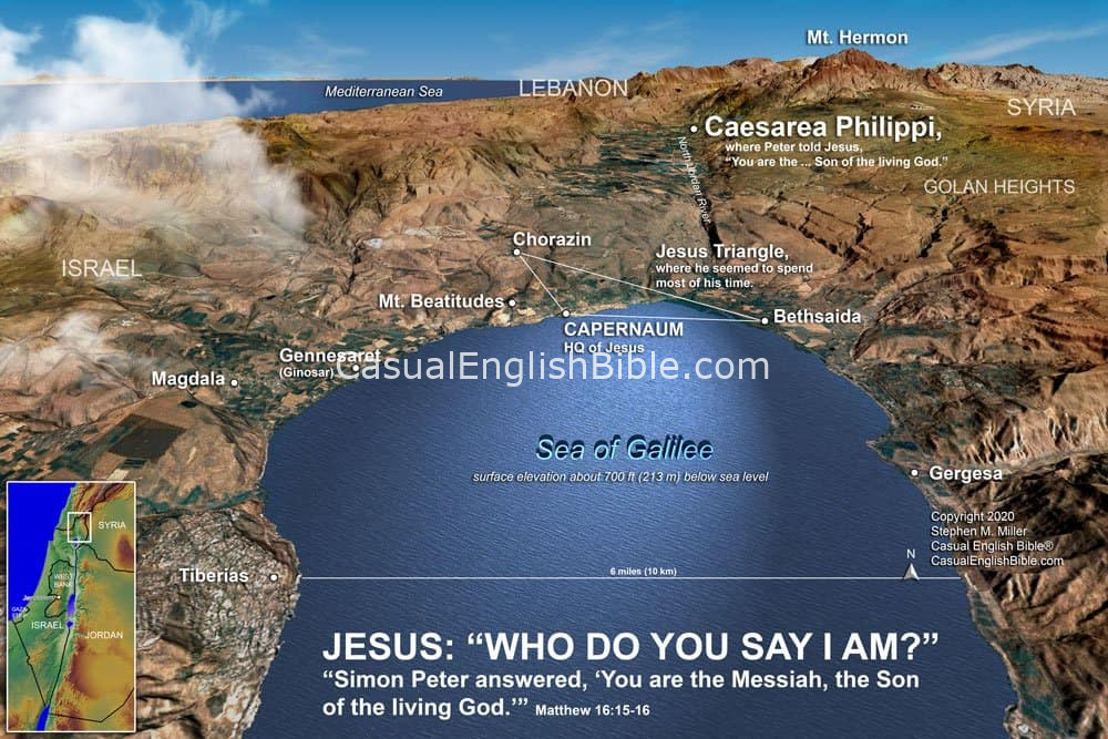 Map: Peter IDs Jesus