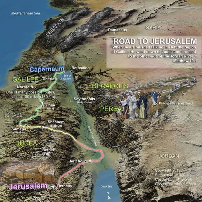 map of travels of Jesus map of travels of Jesus