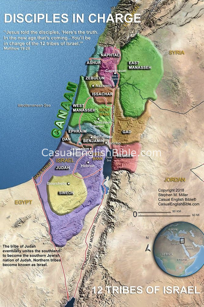 Map: 12 tribes of Israel