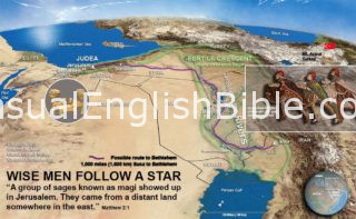 map of route of wise men to Bethlehem