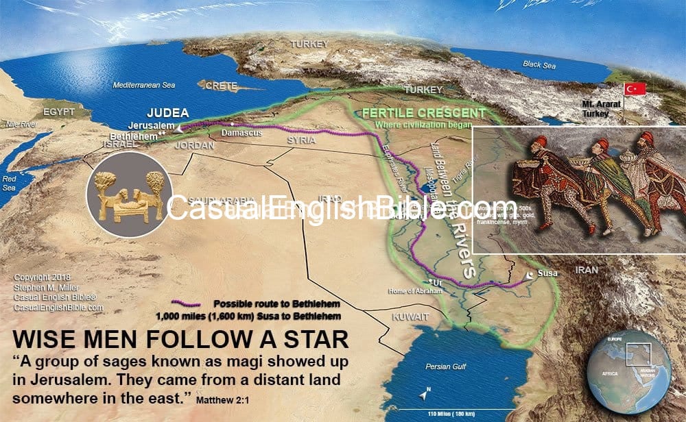 map of route of wise men to Bethlehem map of route of wise men to Bethlehem