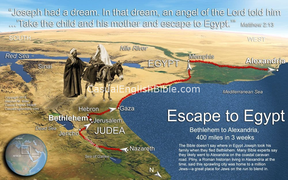 Map: Joseph takes family to Egypt